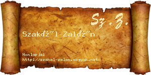 Szakál Zalán névjegykártya