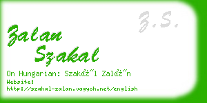 zalan szakal business card